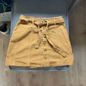 Brown corduroy mini skirt